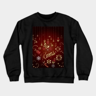 Xmas Pattern ( Golden Christmas Decoration) Crewneck Sweatshirt